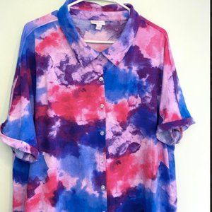 Blue, Pink, and Purple Blouse